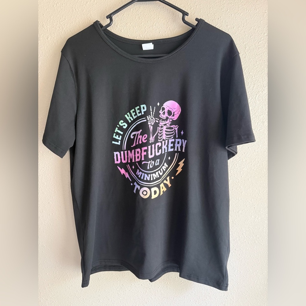 Unbranded Women’s Black Dumb Skeleton Shirt XL